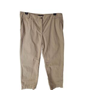 Talbots Women's Casual Pants Flat Front Tan Khaki Size 12 Preppy, Classic,